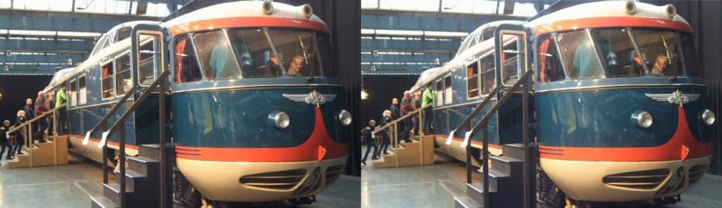 Special VIP car of the Nederlandse Spoorwegen, built in 1954, on display at the Railway Museum