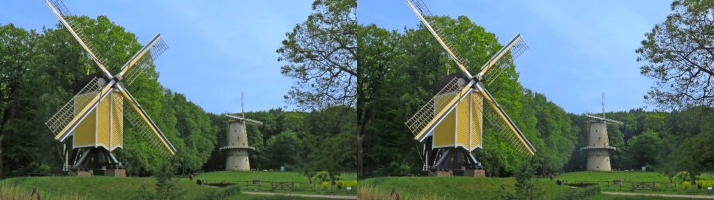 Windmills in the Open Air Museum in Arnhem. (photo by Robert van den Brink)